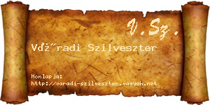 Váradi Szilveszter névjegykártya